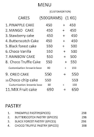 Cake Junction menu 1