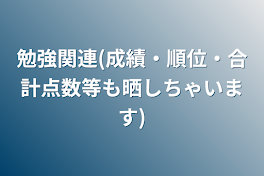 勉強関連(成績・順位・合計点数等も晒しちゃいます)