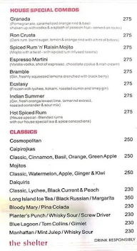 The Shelter menu 5