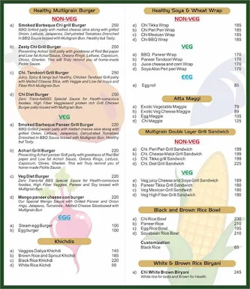 Healthistan menu 