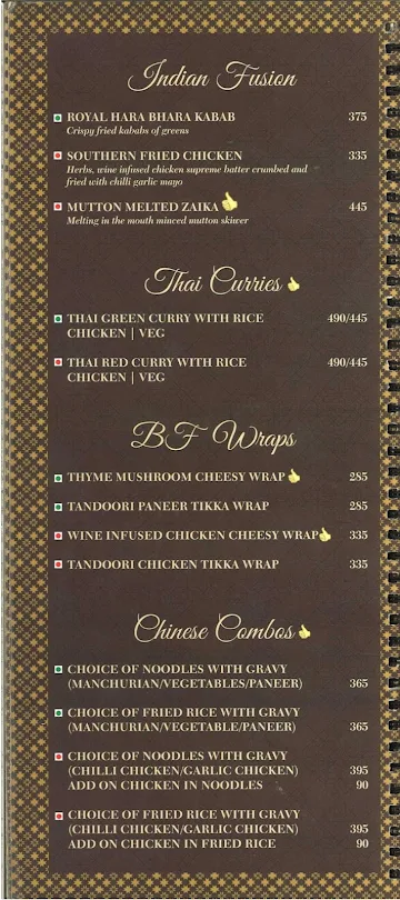 Belfrance Bakers & Chocolatiers menu 