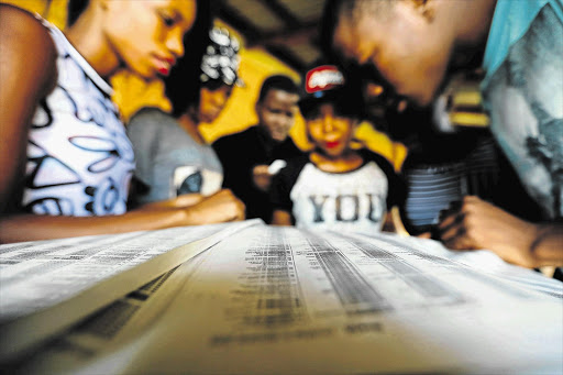 GOING PLACES: University beckons for Cosmo City Ext 6 Secondary School matrics, from left, Ntswaki Phooko, who will study business science, Makhosi Nkala (media), Bukhosi Nkala (marketing), Ashley Malepe (journalism) and Matleng Tshuma (computer science)