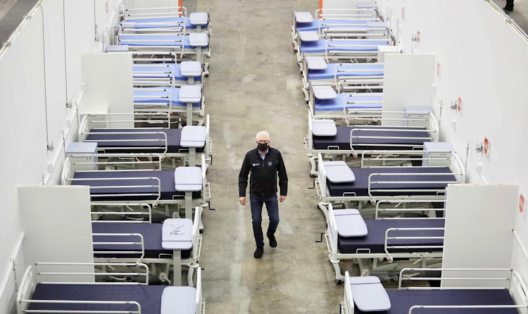 Western Cape premier Alan Winde inspected the Covid-19 field hospital on May 26.