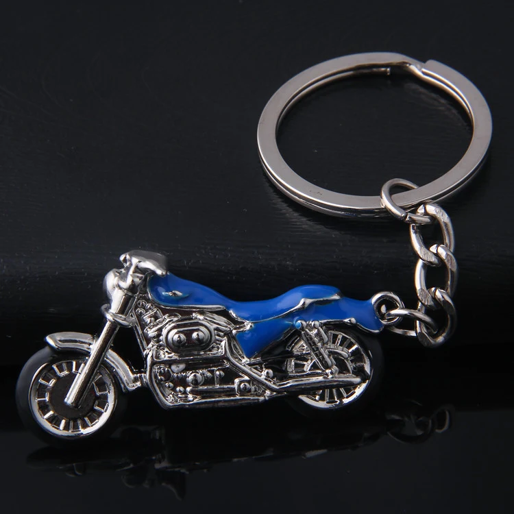 Title 2, Color Metal 3D Motorcycle Model Keychain, a sty...