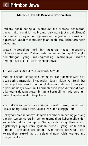 Primbon Haid Hari Ini
