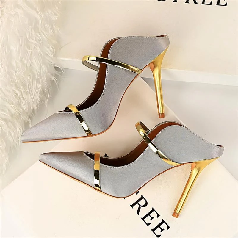 Kadın Stiletto Tek Ayakkabı Açık Topuk Sandaletler