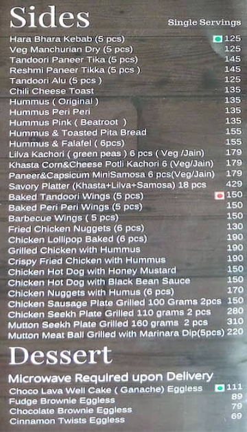 Frooters menu 