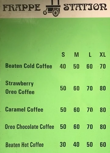 Frappe Station menu 