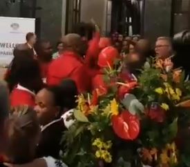 EFF leaders were involved in a scuffle in parliament.