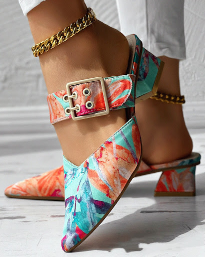 Title 4, Womens Colorful Chunky Heel Sandals. Step out ...