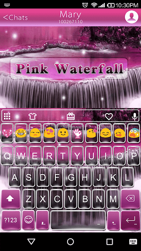 Pink Waterfall Emoji Keyboard