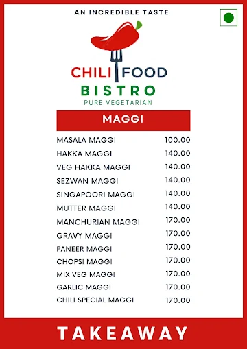 Chili Food Bistro menu 