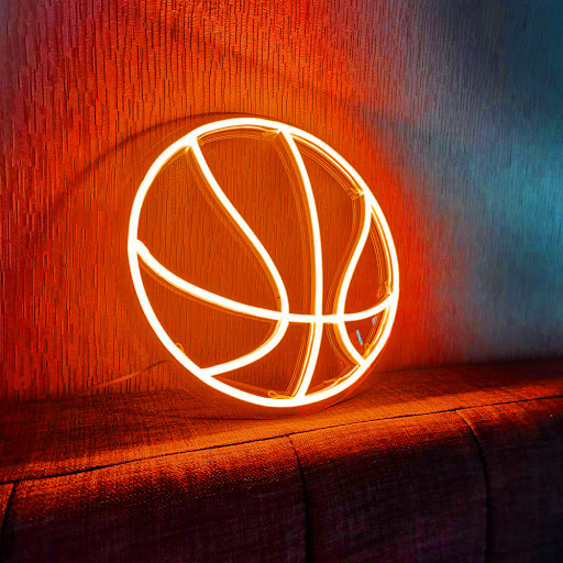 Title 2, Blue Ball Neon Shape Bedroom Creative Personali...