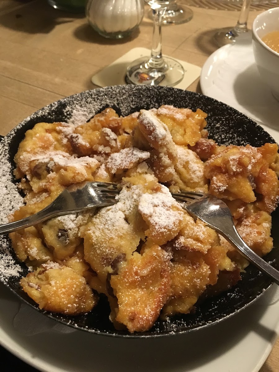 Kaiserschmarrn dessert. Kind of like bread pudding.