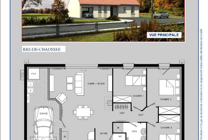  Vente Terrain + Maison - Terrain : 884m² - Maison : 86m² à Foucarmont (76340) 