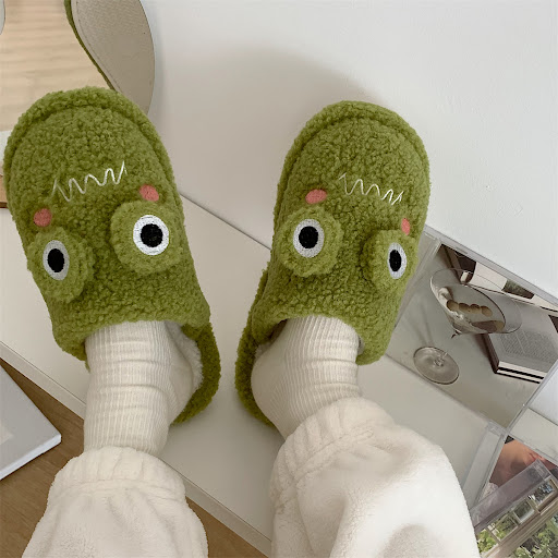 Title 7, Cute Cartoon Plush Anti-skid Indoor Shoes for k...