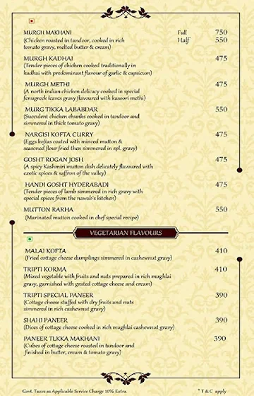 Tripti menu 