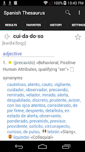 Spanish Thesaurus Screenshots 1