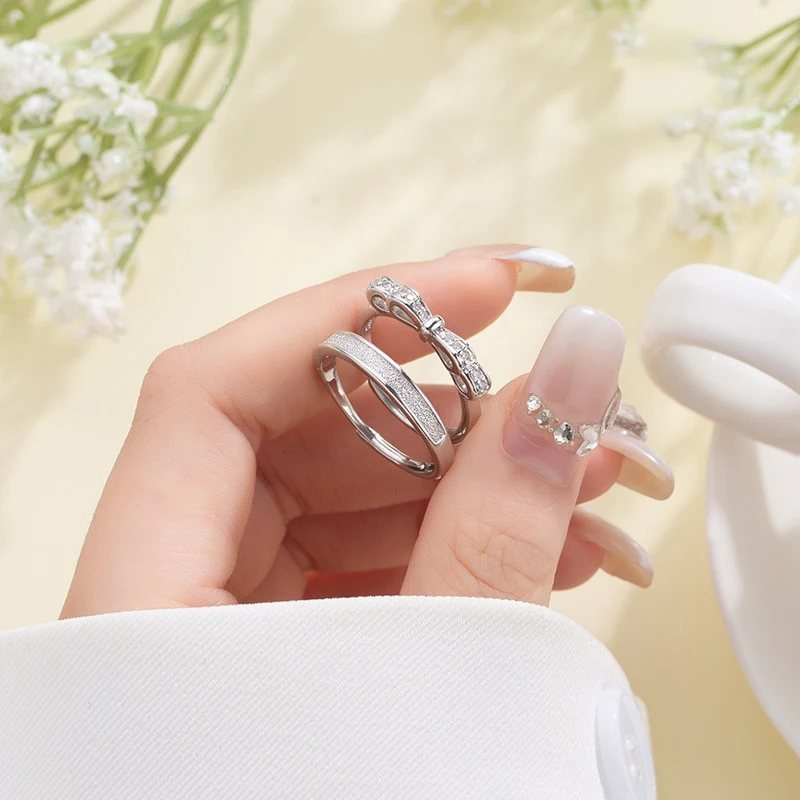 Title 1, Bague nœud design minoritaire luxe léger pour f...