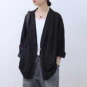 Áo cardigan linen dáng dài, chất vải tự nhiên mềm mại thích hợp thu đông, thời trang phong cách trẻ
