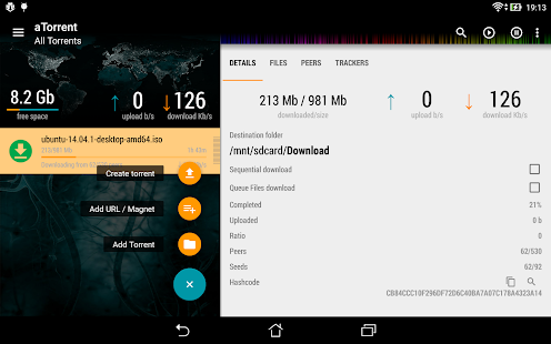 aTorrent - torrent downloader Screenshot