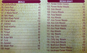 Bharani Foods menu 