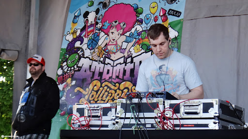 atomic lollipop DJ at work at anime north 2013 in Toronto, Canada 