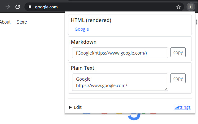 Link Generator chrome extension