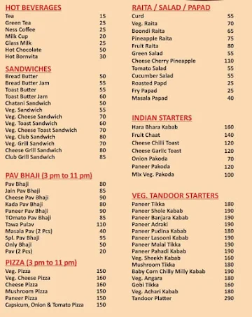 The Maratha Hotel menu 