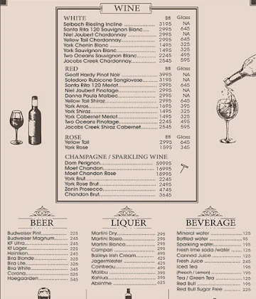 South Bombay Bar menu 