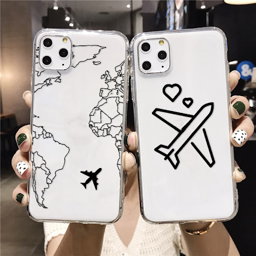 Title 4, Airplane Map Mobile Phone Case Transparent Soft...