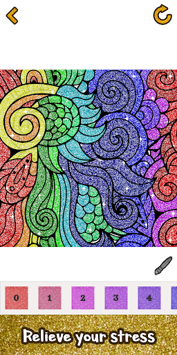 Adult Glitter Color by Number Book - Sandbox Pages