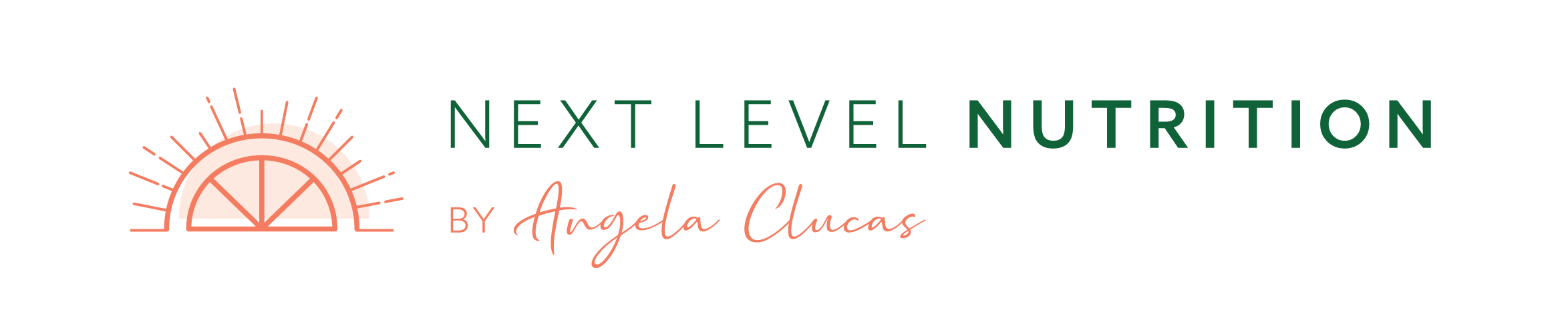 Next Level Nutrition logo with orange semi circle