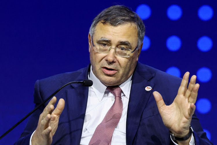 TotalEnergries chair and CEO Patrick Pouyanné speaks at a conference in Abu Dhabi, in the UAE, on October 2 2023. Picture: AMR ALFIKY /REUTERS