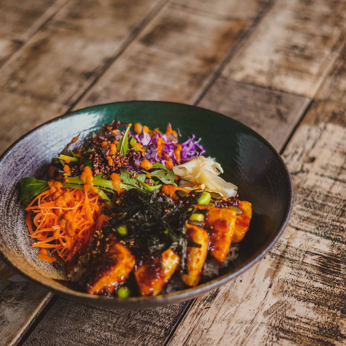 Organic Tofu Bowl with JANKEN BBQ sauce
One of the most popular menus!