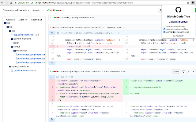 Tree Explorer for Github chrome extension