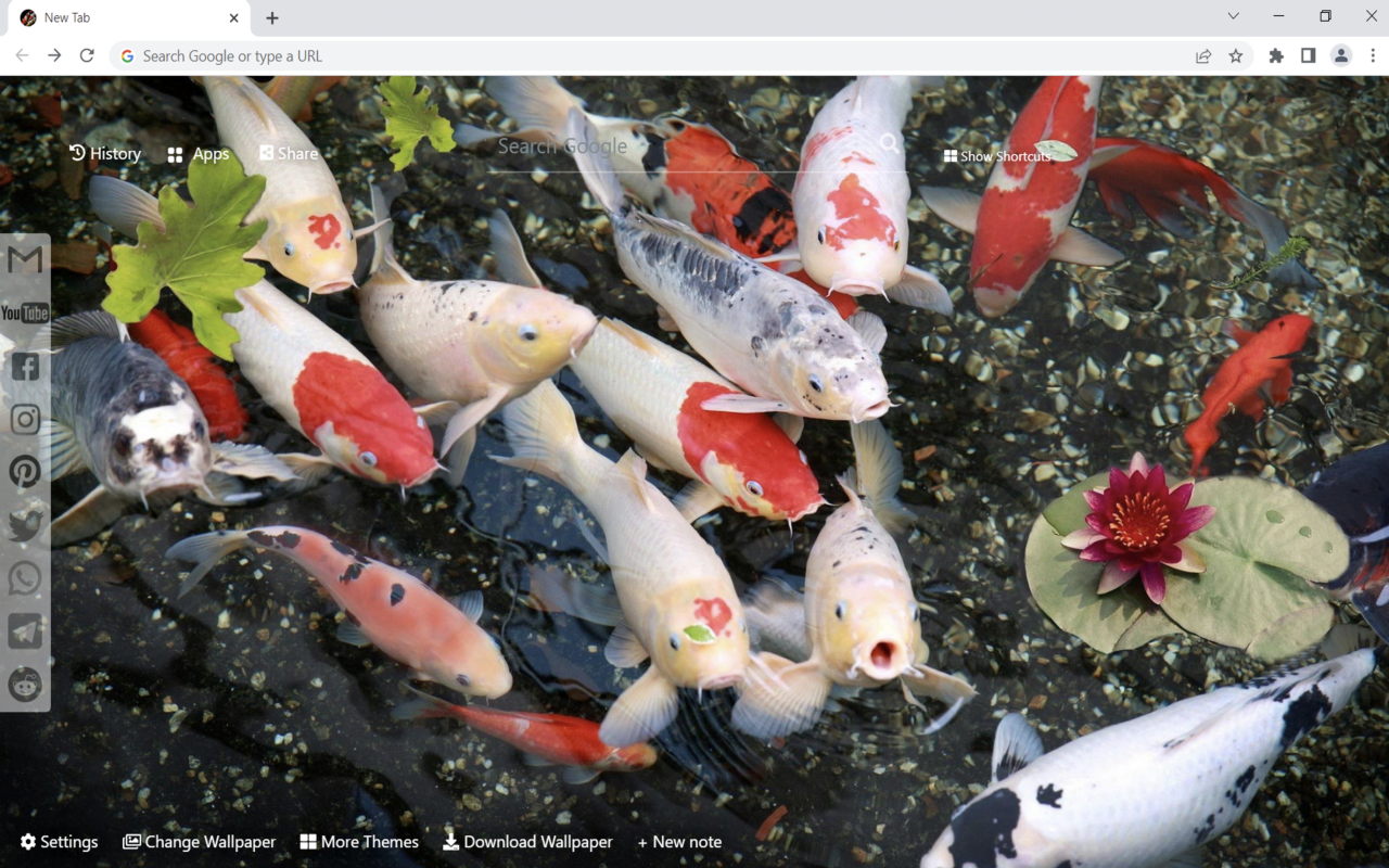 Koi Fish Wallpaper New Tab Preview image 2