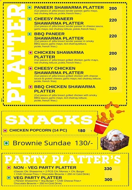 The Netrik's Joint menu 