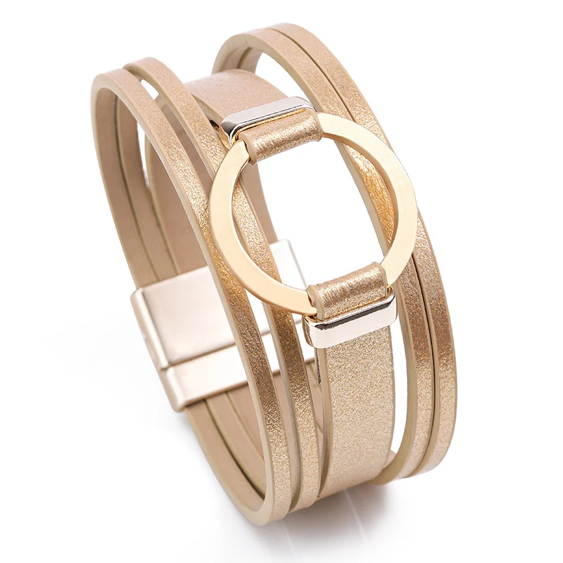 Bracelet en alliage de boucle magnétique PU