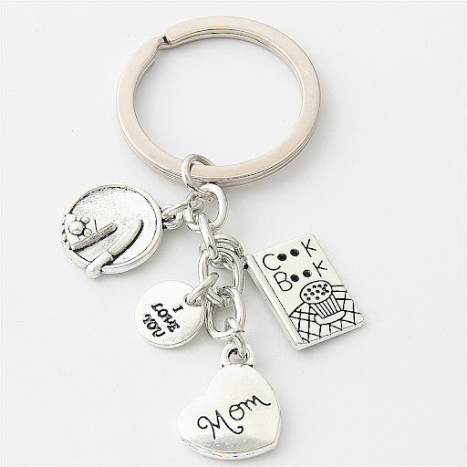 Title 4, Father Mother I Love You Dad Mom Keychain. A He...