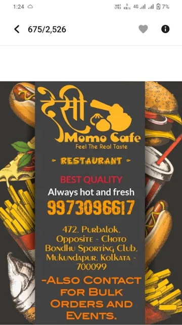 Desi Momo Cafe menu 