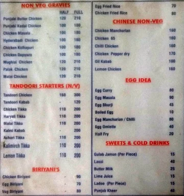 Punjabi Charchay menu 