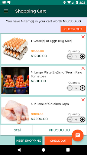 Screenshot Bodija Market App (Foodstuffs 
