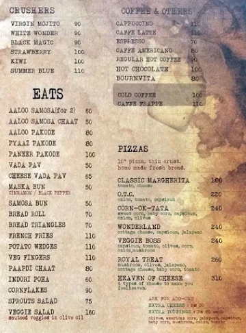 Tea Tradition menu 