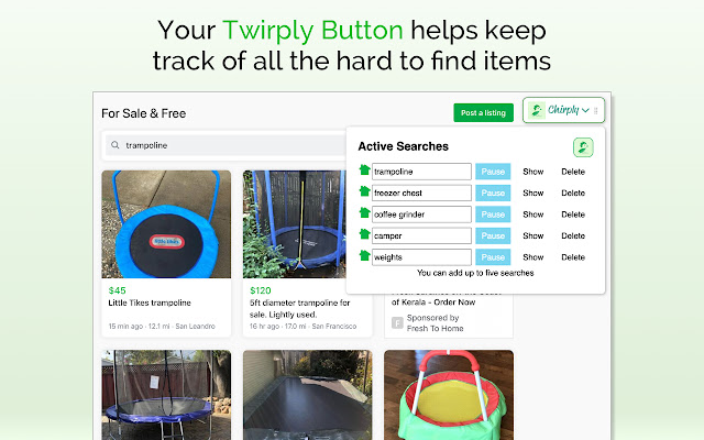 Twirply - Nextdoor marketplace notifier