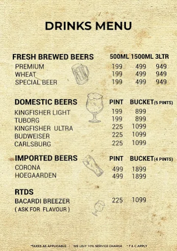 Pause - Brewery & Pub menu 
