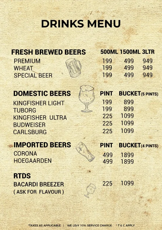 Pause - Brewery & Pub menu 