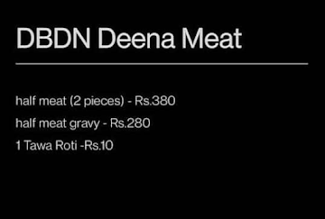 D.B.D.N Meat Shop menu 