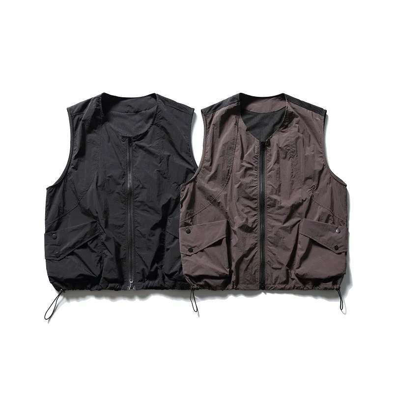 Mouwloos outdoor bergvest met opstaande kraag, effen kleur, casual. Ideaal voor wandelen, bergbeklimmen en dagelijkse vrijetijdsactiviteiten.