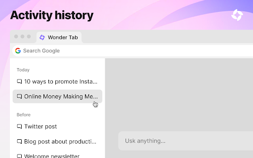 Wonder Tab - AI-powered new tab